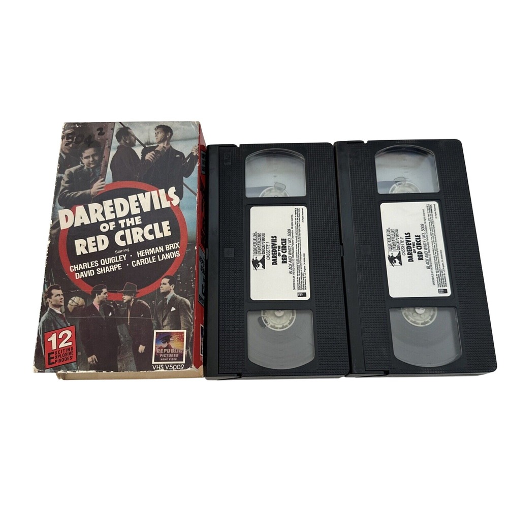 Daredevils of the Red Circle VHS 1939 Serial 2-Tape Set Republic Pictures V5009